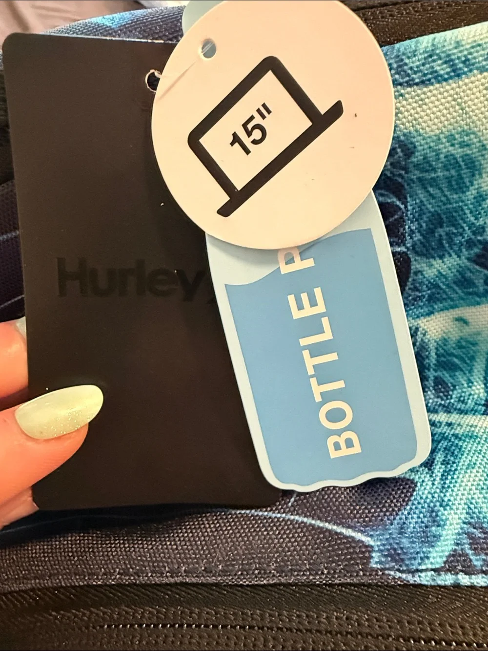 Hurley Black and Blue Skeleton Bones Backpack NWT